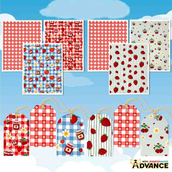 A collection of patterned paper printed with a Seamless Pattern In Canva