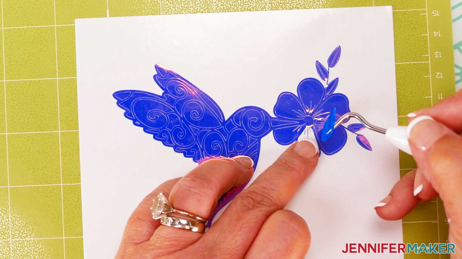 Use slow and gentle movements to weed the intricate parts of the suncatcher designs.