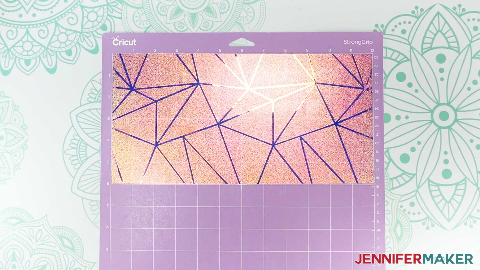 Place the window cling on a purple StrongGrip machine mat.