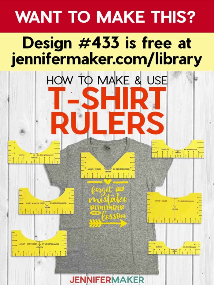 Get the free T-shirt rulers pattern and SVG in the free JenniferMaker Library