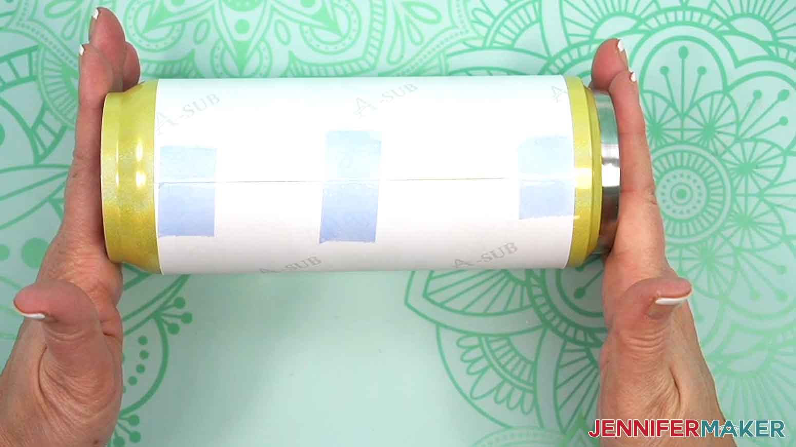 Three pieces of heat resistant tape on the center seam