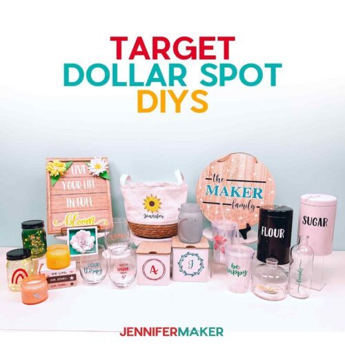 Collection of decorated Target Dollar Spot items.
