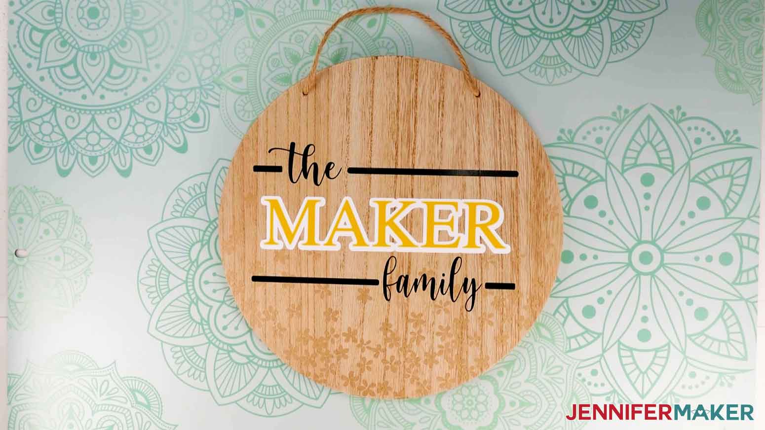 Personalized family design on double-sided sign.