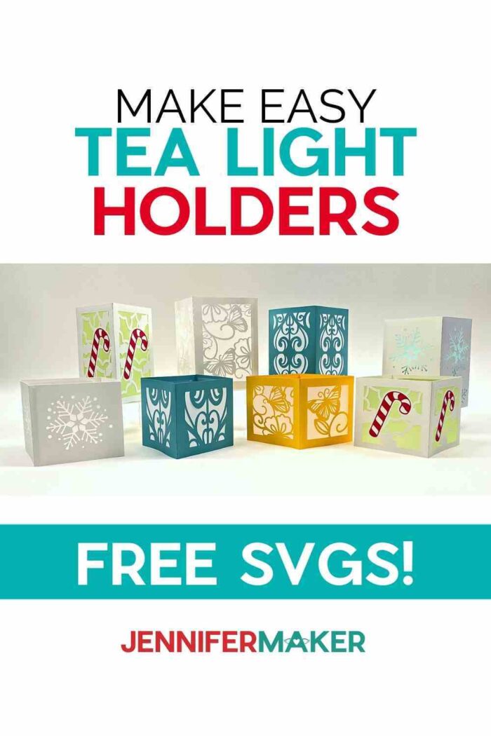 How to Make Paper Tea Light Holders in different colors and designs with free SVG cut files