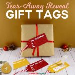 DIY Tear-Away Gift Tag to keep anyone from peeking! | Christmas present tags SVG cut files for Cricut | reveal tags