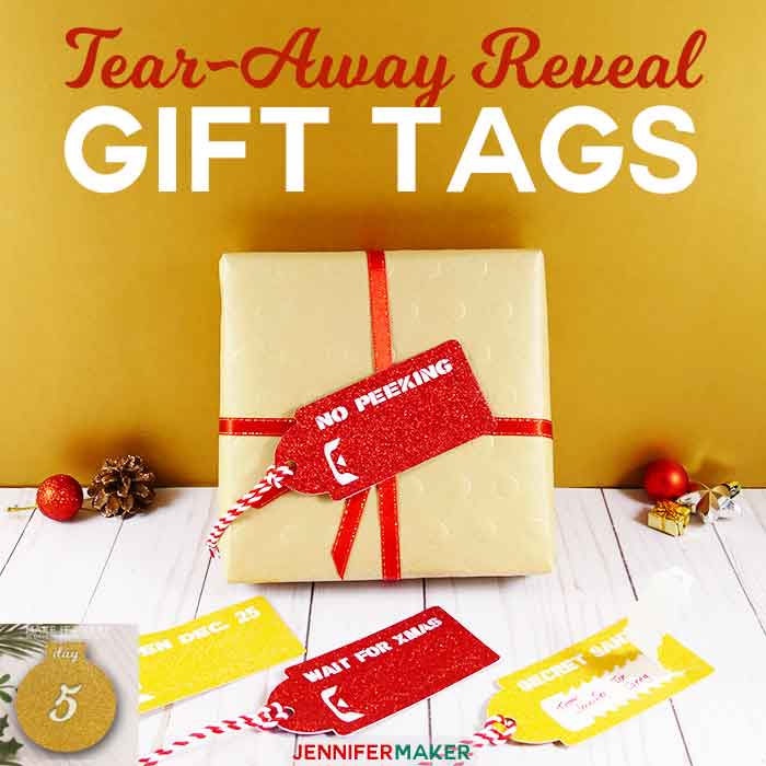 DIY Tear-Away Reveal Gift Tag to keep anyone from peeking! | Christmas present tags SVG cut files for Cricut | reveal tags