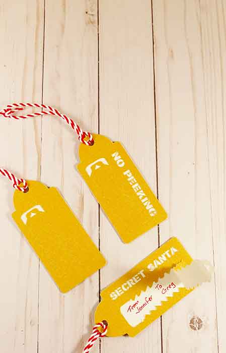 DIY Tear-Away Reveal Gift Tag to keep anyone from peeking! | Christmas present tags SVG cut files for Cricut | reveal tags