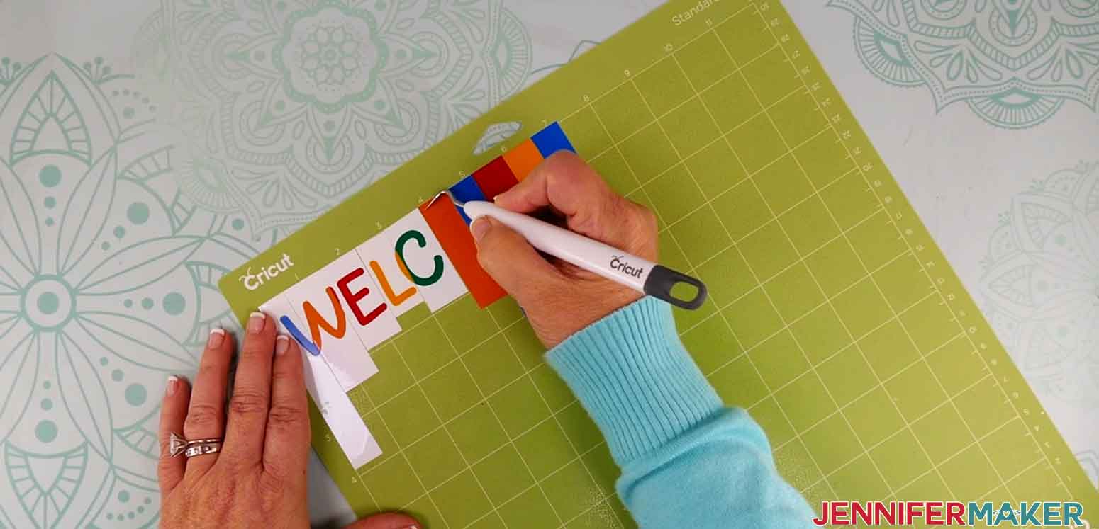 Use scrap strips to make a rainbow design .