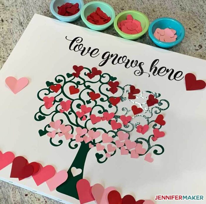 Print Heart Confetti House with Tree - SketchMill