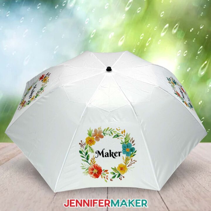 The sublimation umbrella is complete and ready to use!