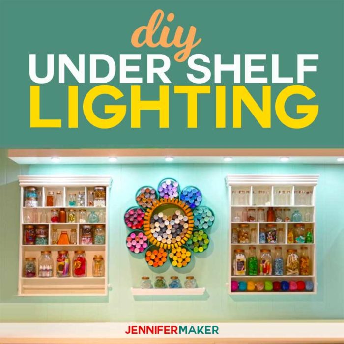 How to install DIY under shelf lighting cheap and easy! #lighting #diy #homedecor