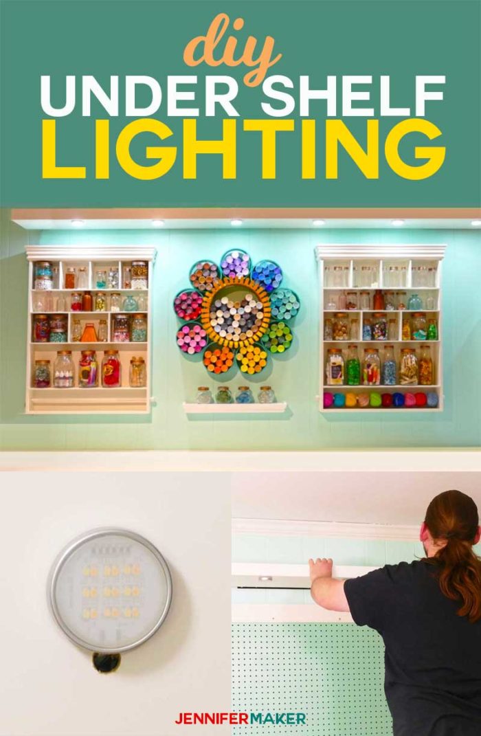 How to install DIY under shelf lighting cheap and easy! #lighting #diy #homedecor