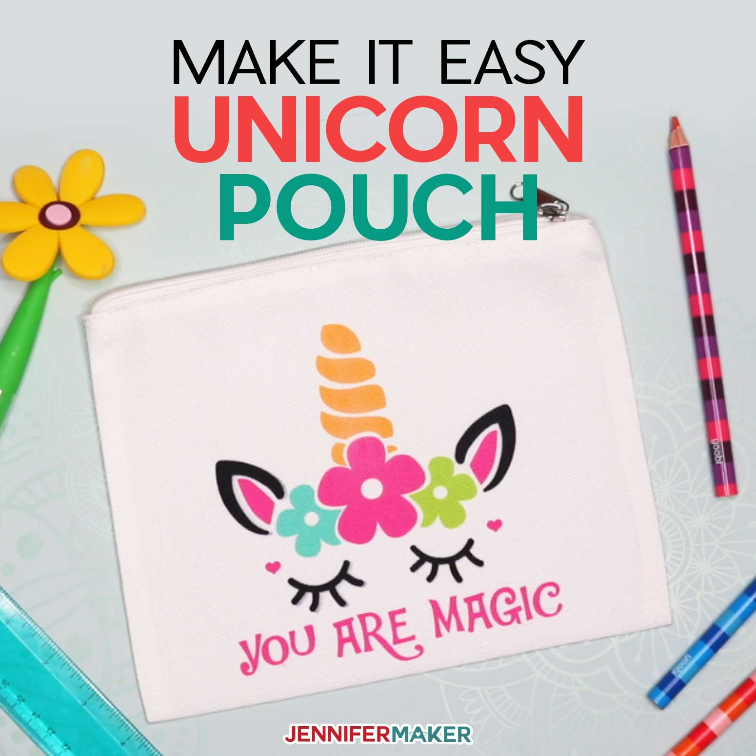 Magic Unicorn Head SVG – Flowers & Hearts – Free!