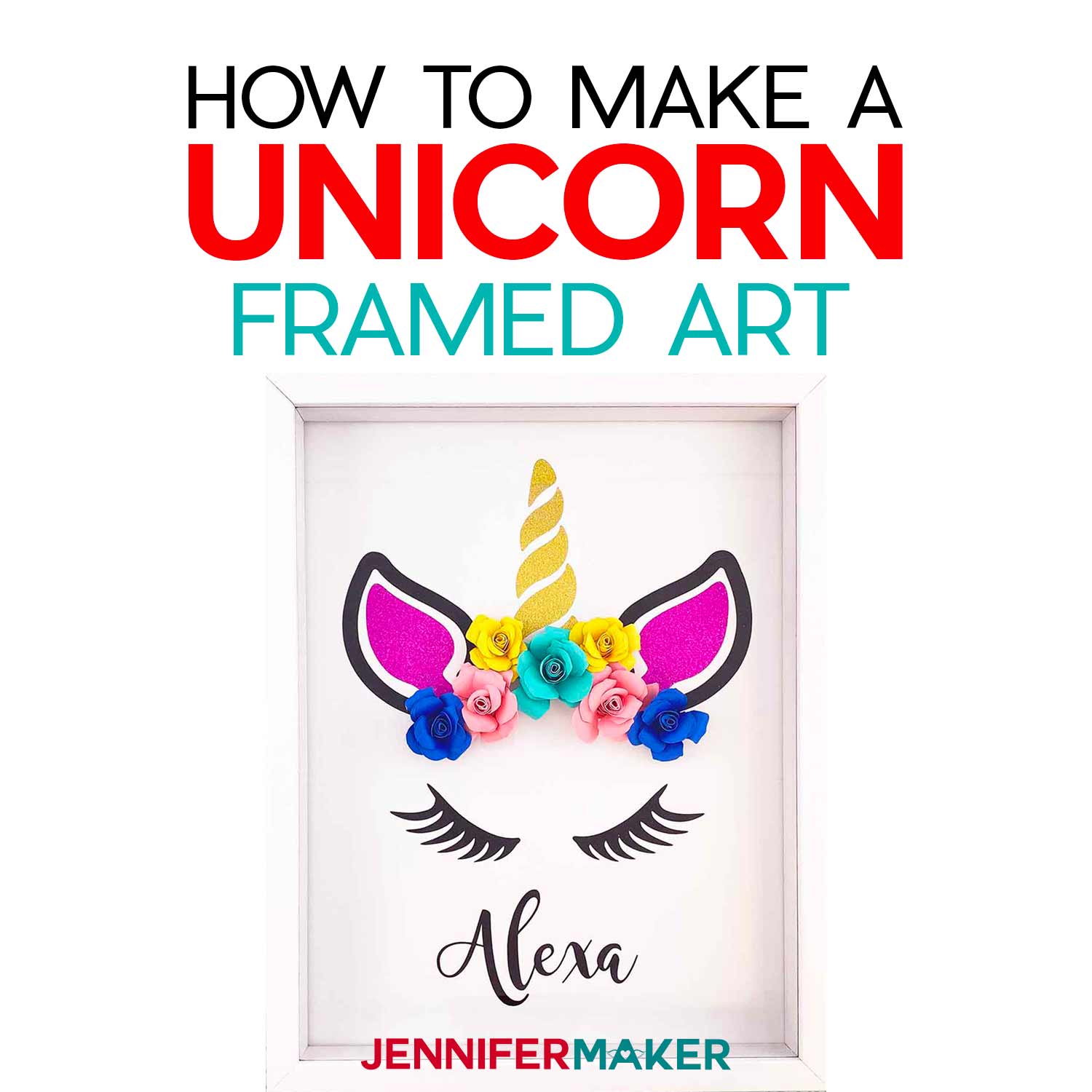 DIY Unicorn with Flowers Framed Art – Cute & Easy!