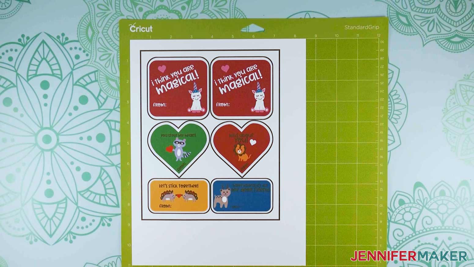 Printed Valentine cards for Valentine Mailbox Craft
