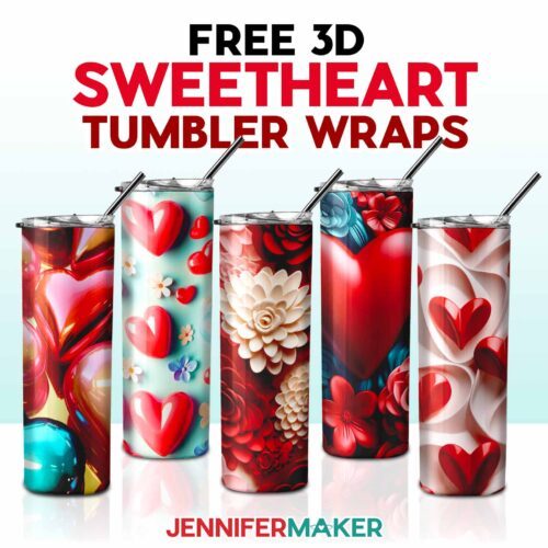 Free Sublimation Designs: Inflated Wraps For 3D Valentine Tumblers