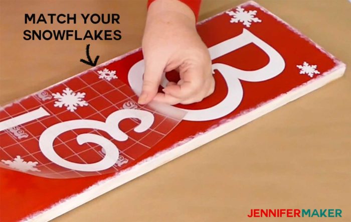 Match up your snowflakes to align your vertical letters in this vertical holiday "believe" sign