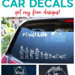 How to make vinyl car decals on your Cricut to personalize your vehicle. #cricut #vinyl #freesvg
