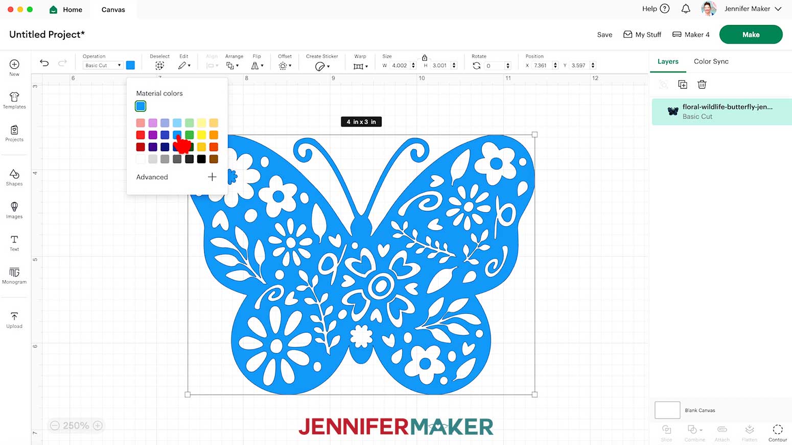 Change the color of the butterfly vinyl vs iron on design to match the color of vinyl being used.