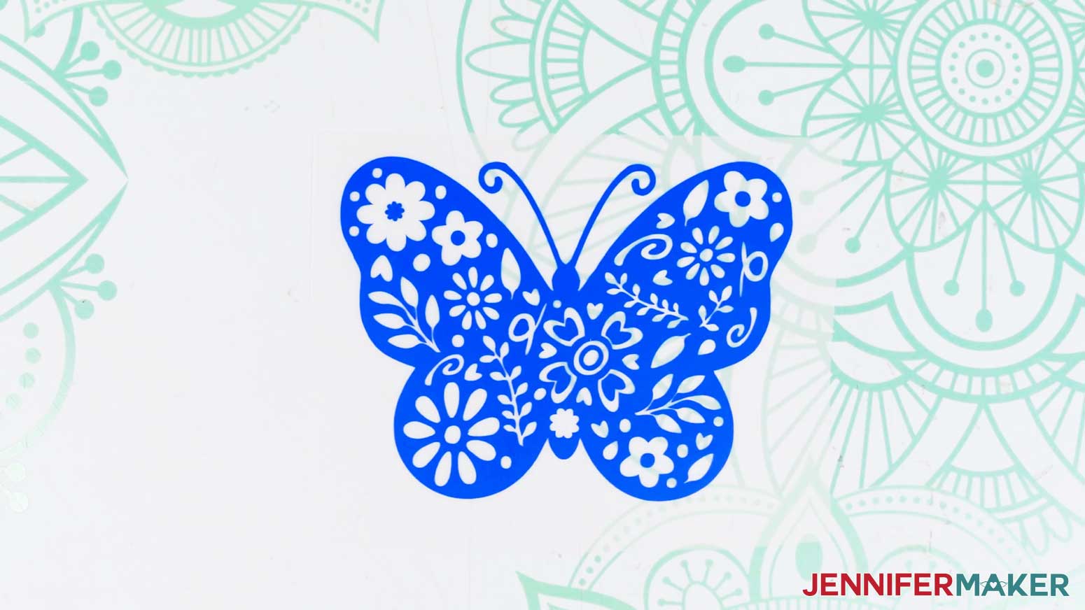 The weeded butterfly vinyl vs iron on design is ready to apply.