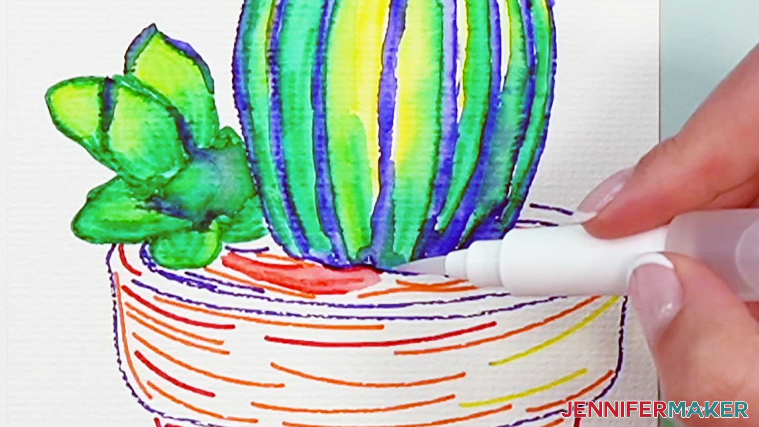 Color in the red area of the image to form the dirt in the pot.