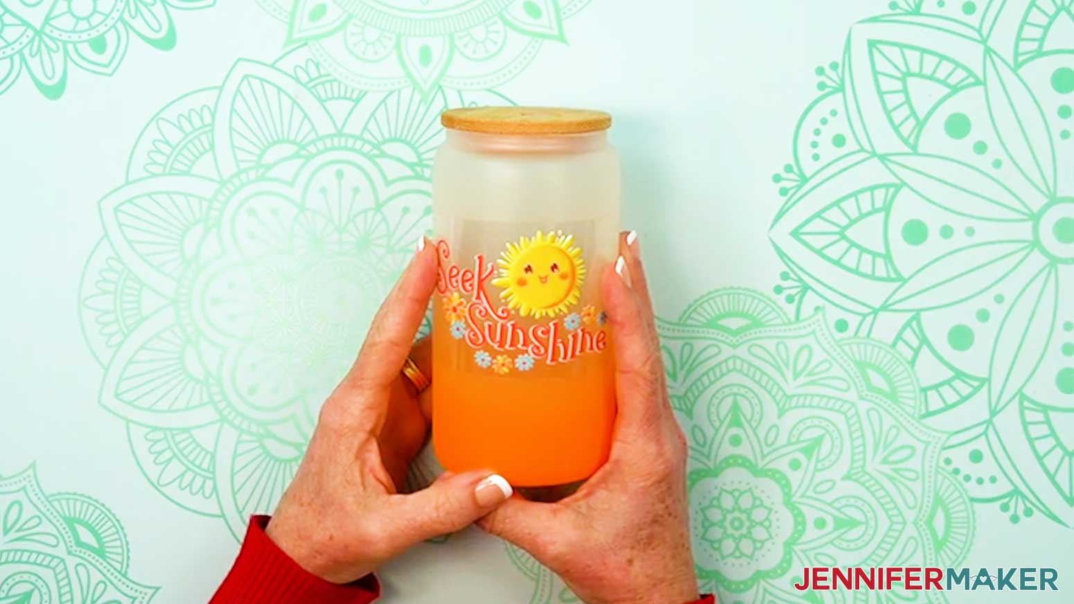 Determine the best placement for the UV DTF on the glass can.