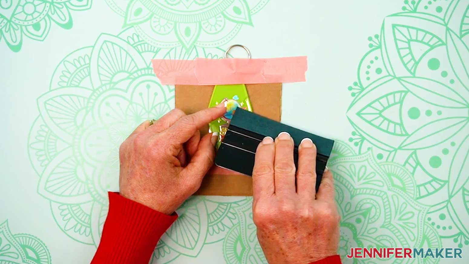 Remove the carrier sheet from the blank leaving the UV DTF Decal in place.