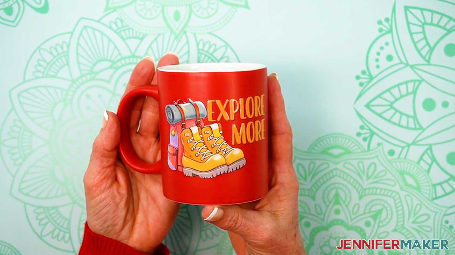 The UV DTF Design is applied to the mug.