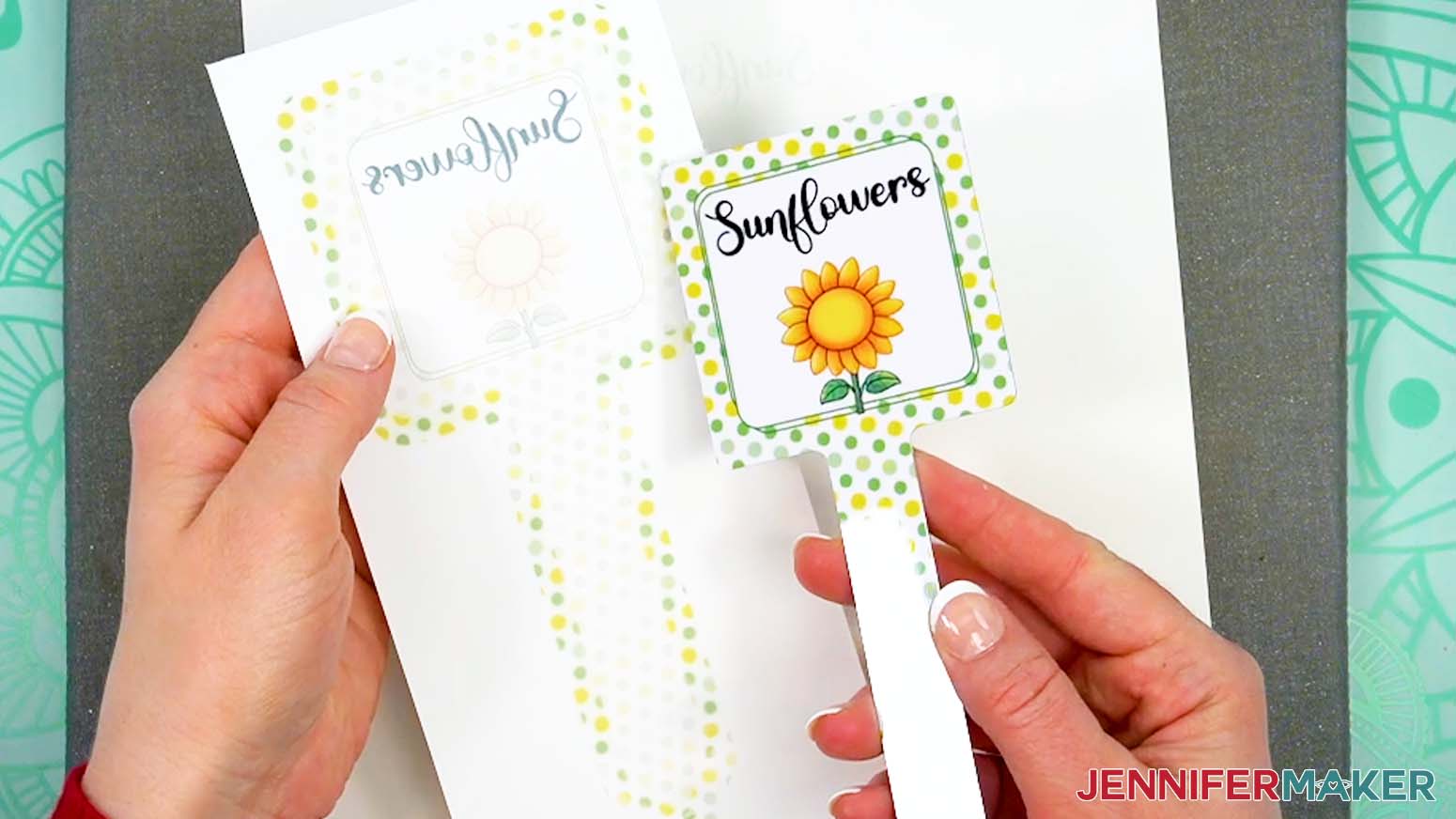 Remove the sublimation garden stake from the print after it has cooled to the touch.