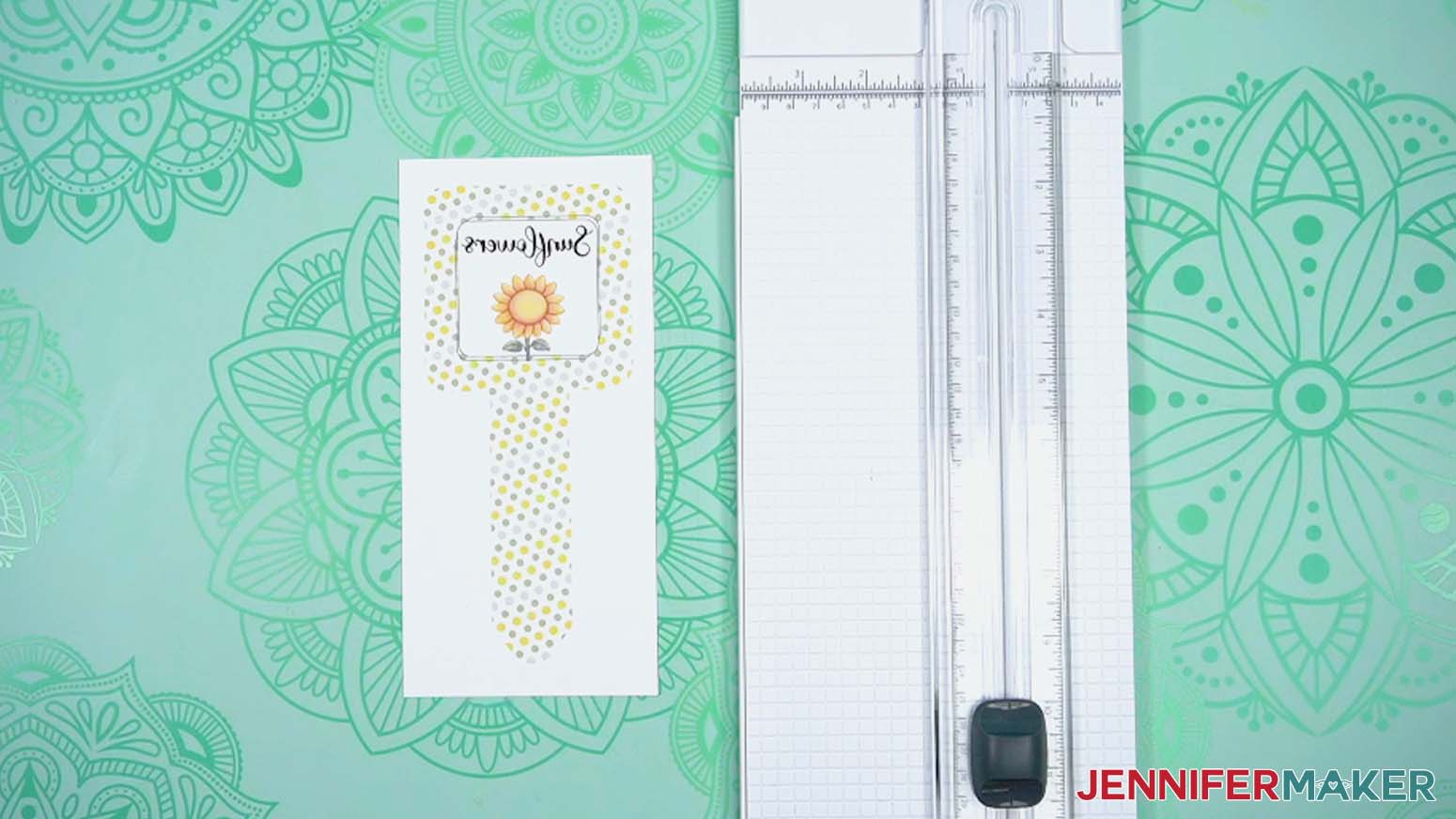 Trim the sublimation garden stake print.