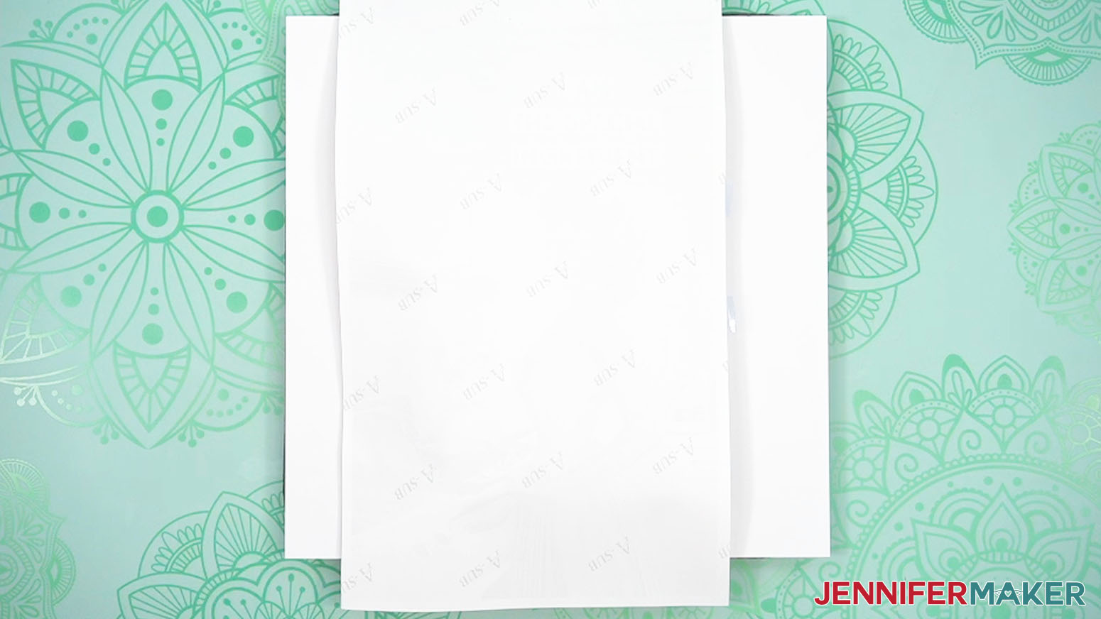Flip the design and Sublimation Oven Mitt over so the design is on top and the Oven Mitt is touching the back blowout paper.