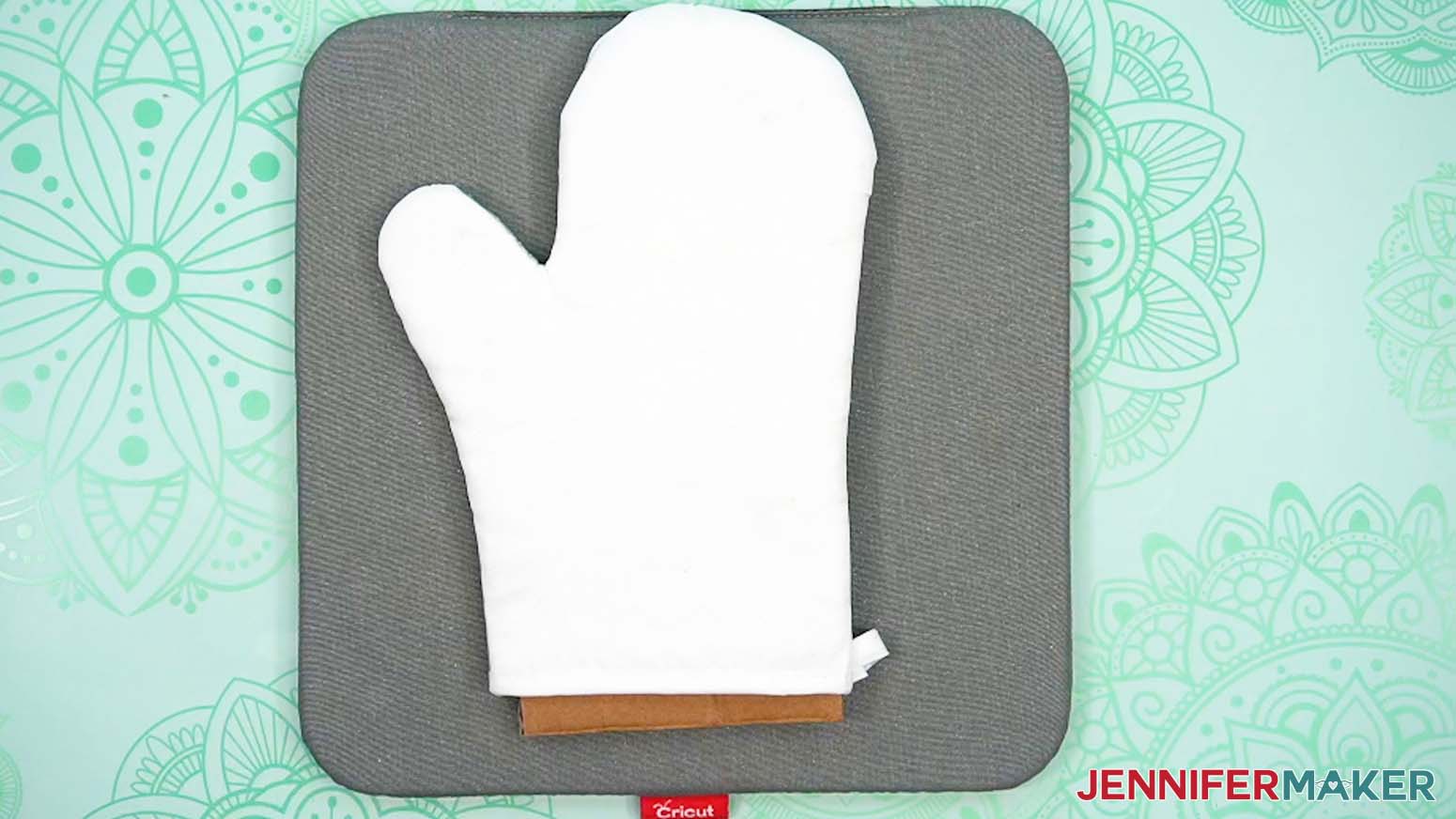 Lay the insert flat inside the Sublimation Oven Mitt.