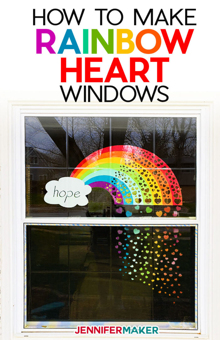Window Rainbow of Hearts to Show Hope and Support to Our Communities - Free Printable PDF and SVG Cut File for Cricut and Silhouette