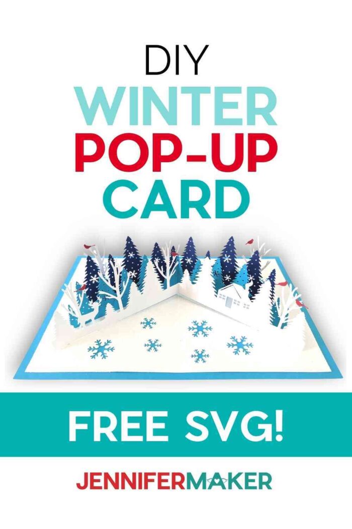 How to make a winter pop-up card with a Cricut cutting machine