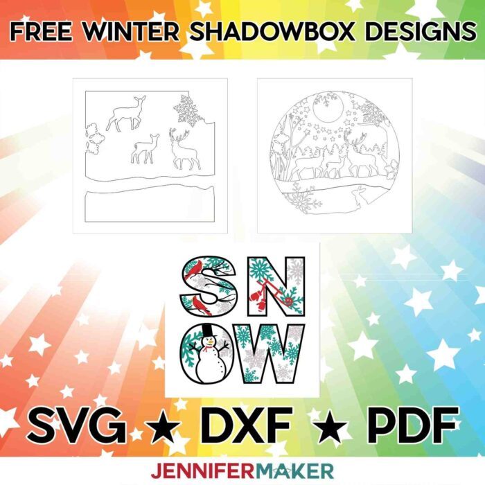 Free winter shadowbox design JenniferMaker