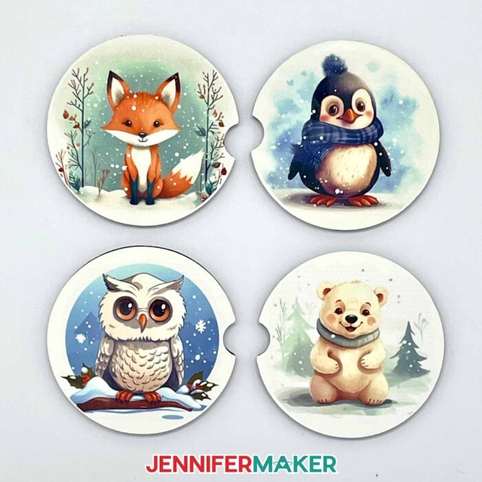 Solid sublimation coasters.