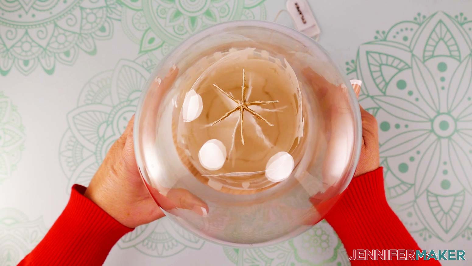 Carefully place the glass dome down on top of your assembled lantern.