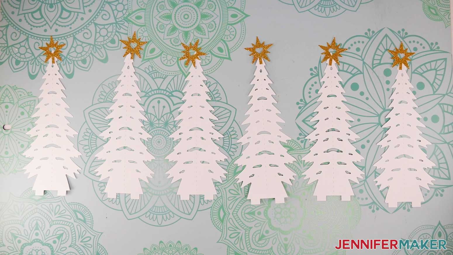 six tree pieces and the six star pieces.