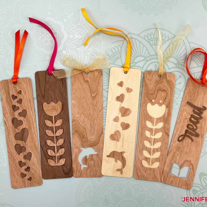 These are what some of my finished bookmarks look like from my Wooden Bookmarks project